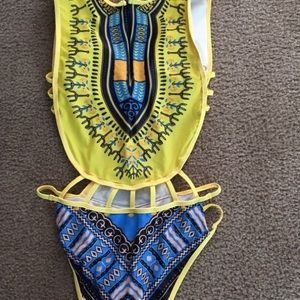 african print one piece bikini